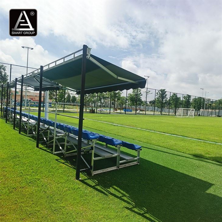 Football Stadium Mobile Aluminum Bleachers Grandstand Seating with Roof factory